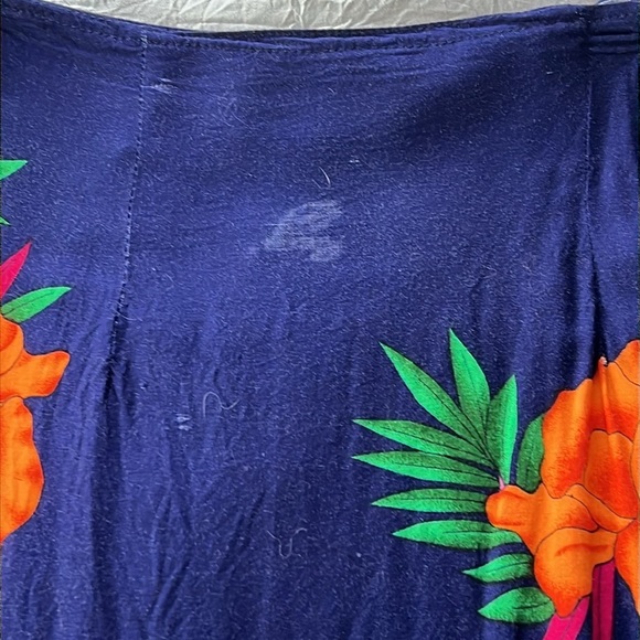 Vintage Two Piece Tropical Print Wrap Skirt & Top - Picture 6 of 7
